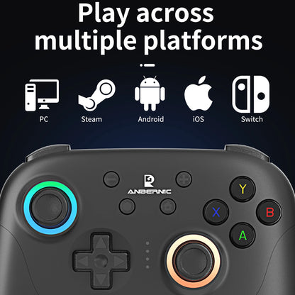 ANBERNIC RG P01 Wired Wireless Bluetooth Games Controller RGB Hall Effect Joystick XBOX Game Gamepad for PC Android IOS Steam
