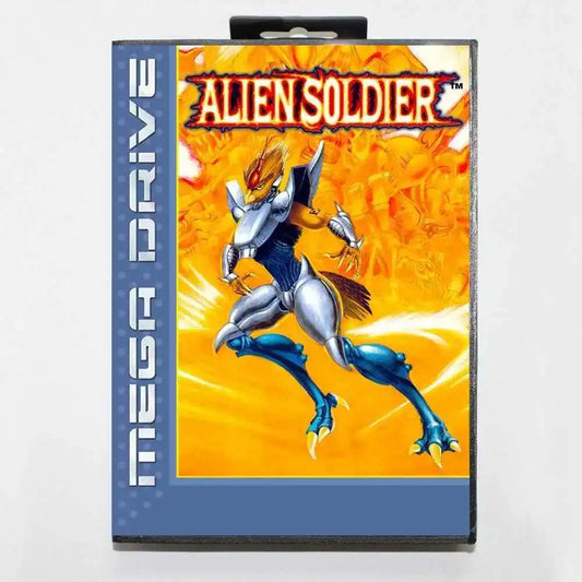 Alien Soldier MD Game Card with Box for 16 Bit Sega Megadrive Genesis system