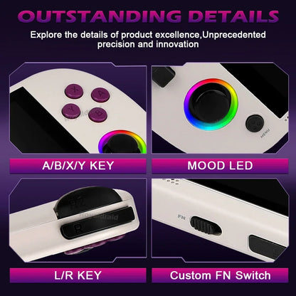 64G 128G 256G Portable Handheld Video Game Console 4.96'' IPS Screen Joystick RGB Lighting Smart Pro Retro Handheld Game Player