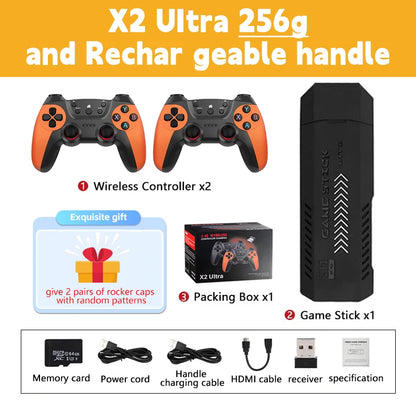 New X2 Ultra Video Game Stick Console Or ONLY 2.4G Double Wireless Controller 4K HD30000 Games 128G Retro Games Christmas Gift