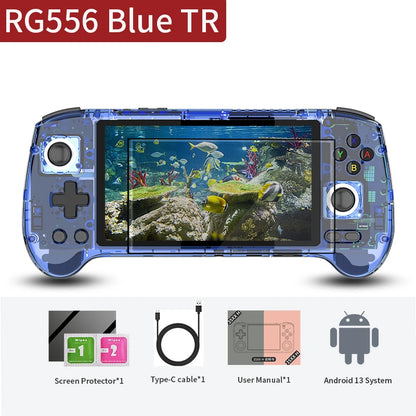 ANBERNIC RG556 Handheld Game Console Unisoc T820 Android 13 5.48 inch AMOLED Screen 5500mAh WIFI Bluetooth Retro Video Players