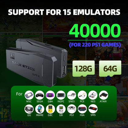 M15 Video Game Console 4K Game Stick Built-in 41000 Retro Games For PS1 NES Mame SNES SEGA Everdrive 15+Emulator Save/Search/Add