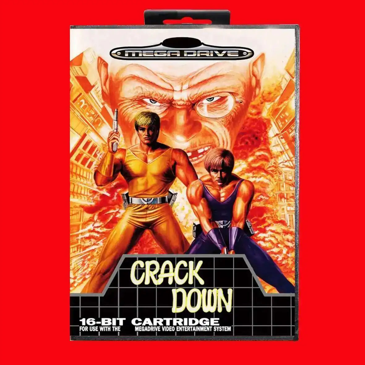 Crack Down 16Bit MD Game Cartridge with EUR Box for Sega Megadrive Genesis Systems