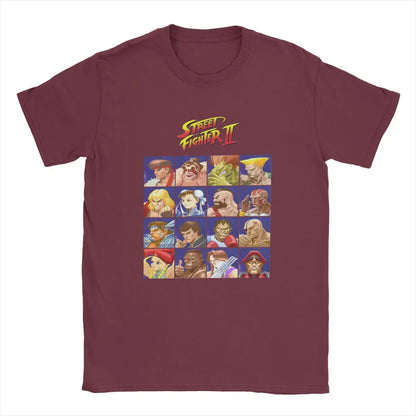 Men's T Shirt Street Fighting Fighters II Select Character Game Funny Cotton Clothe Short Sleeve Crew Neck Tee Plus Size T-Shirt