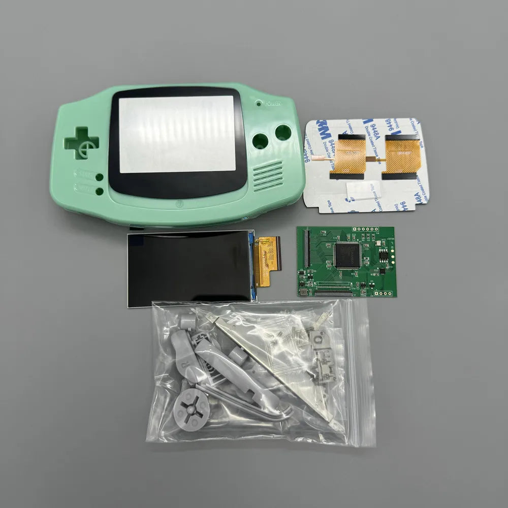 GBA IPS LCD no cut shell required easy to install 2.9 "IPS high brightness LCD and shell kit for Gameboy advance GBA