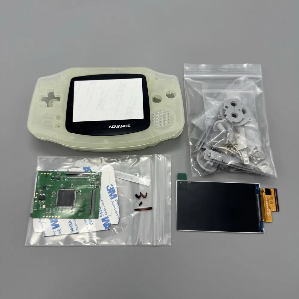 GBA IPS LCD no cut shell required easy to install 2.9 "IPS high brightness LCD and shell kit for Gameboy advance GBA