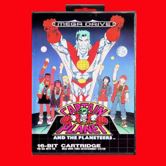 Captain Planet 16Bit MD Game Cartridge with EUR Box for Sega Megadrive Genesis Systems