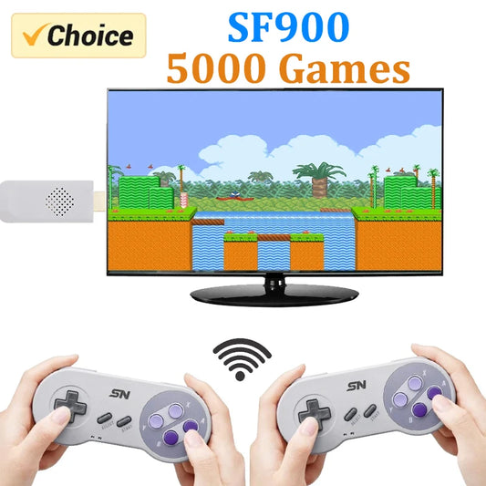 SF900 Consola for Super Nintendo 16 Bit Game Stick 5000 Retro Games HD Video Game Consoles for NES SNES Wireless Controller