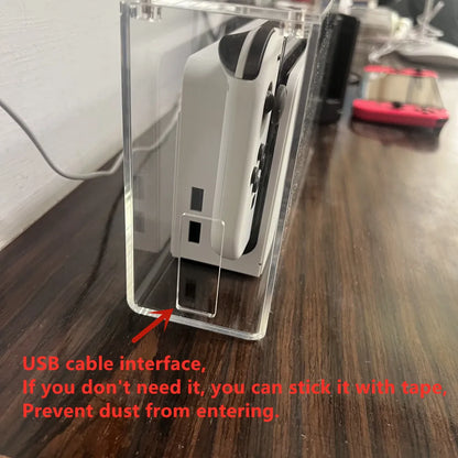 High transparency acrylic magnetic cover console storage box Dustproof box for Nintendo switch and switch OLED