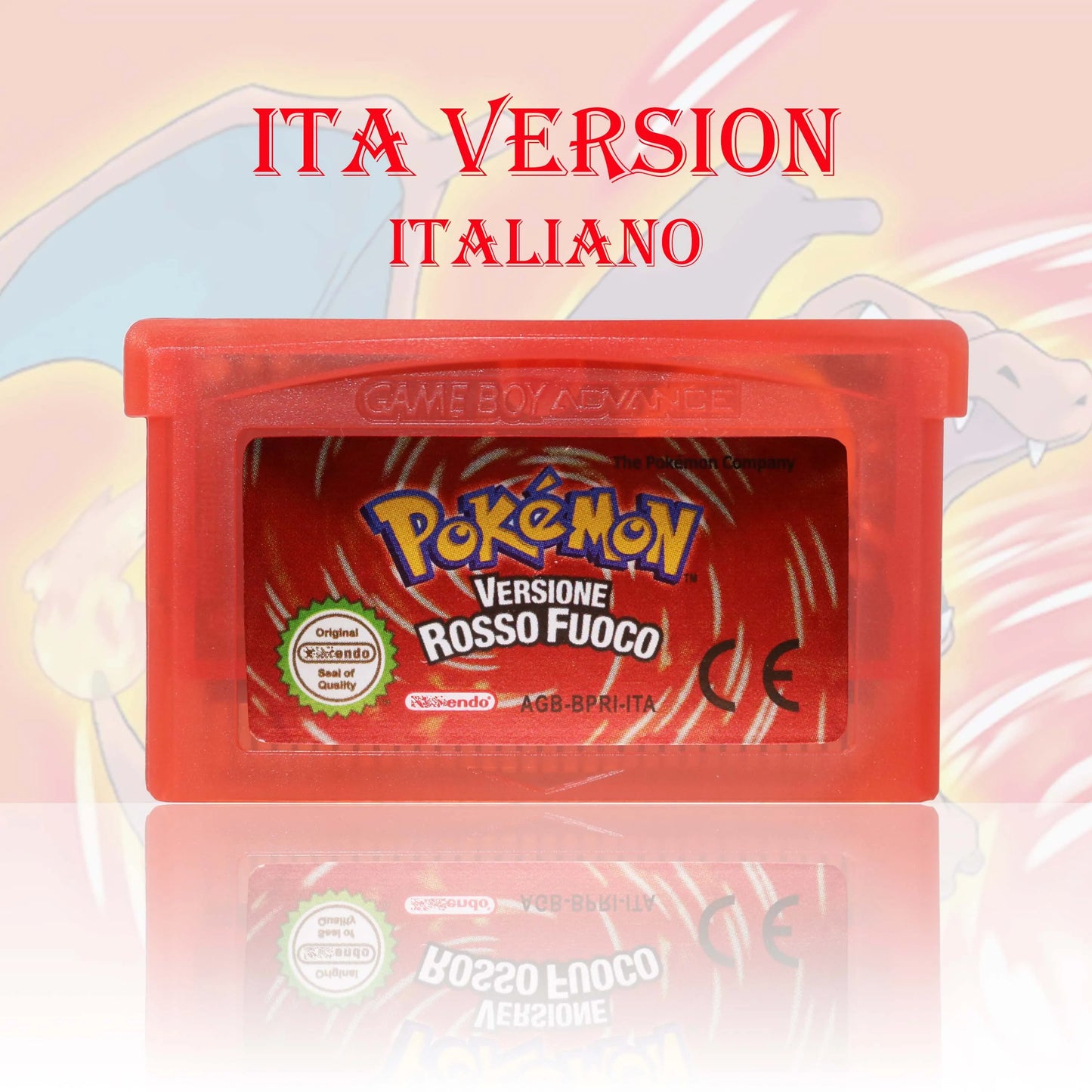 ITA Version Pokemon Rubino/Zaffiro/Smeraldo/Rosso Fuoco/Verde Foglia Game Cartridge GBA Video Game High Quality With Battery