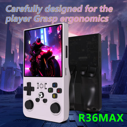 R36MAX Retro 128G Handheld Game Console Linux System 3.5 Inch IPS Screen Portable Pocket Video Player 64GB 128GB Games with Bag