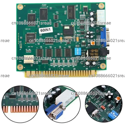 60 in 1 Jamma Arcade Classics Game Board for Cocktail Arcade Machine UP Right Arcade Machine Donkey Kong Pacman