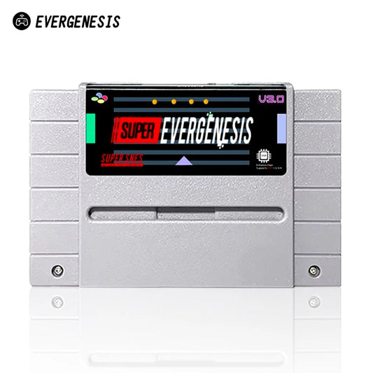 EVERGENESIS SNES SFC V3 Game Cartridge 3000 in 1 Game Cartridge Support DSP1/2/3/4 For SNES SFC Game Console With 8G TF Card