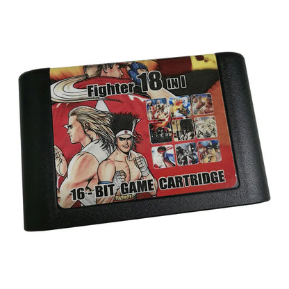 For Sega Genesis Fighter Games Series 18 in 1 MD 2 Cartridge Card,For 16 Bit Classic Retro Sega Mega Drive Game Console
