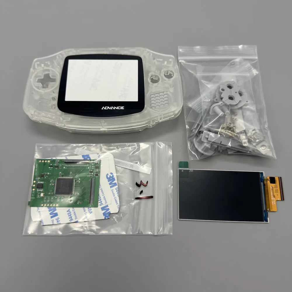 GBA IPS LCD no cut shell required easy to install 2.9 "IPS high brightness LCD and shell kit for Gameboy advance GBA