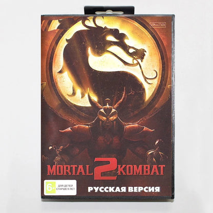 Mortal Kombat II 16Bit MD Game Cartridge with RU Box for Sega Megadrive Genesis Systems