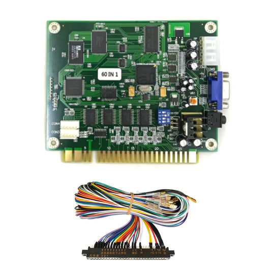 New 60 in 1 Multicade PCB Board Arcade Game Board with 28P Cable VGA Output Arcade Game Board Horizontal for Jamma Arcade