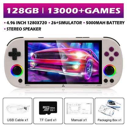 64G 128G 256G Portable Handheld Video Game Console 4.96'' IPS Screen Joystick RGB Lighting Smart Pro Retro Handheld Game Player
