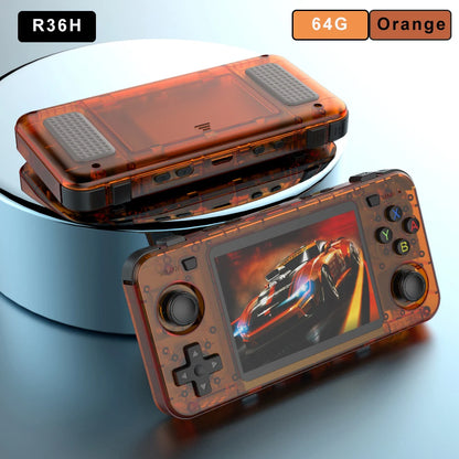 BOYHOM Green R36H Retro Video Game Console 3.5‘’ IPS Screen RK3326 3000 mAh Open Linux System Portable Player For Boys gift