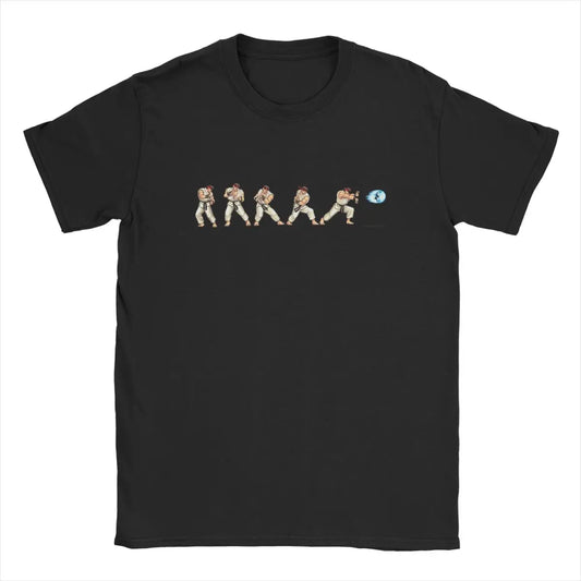 Street Fighting T Shirt Fighters II RYU HADOKEN Men Game Funny Harajuku Tees Short Sleeve Crew Neck T-Shirt Pure Cotton Present