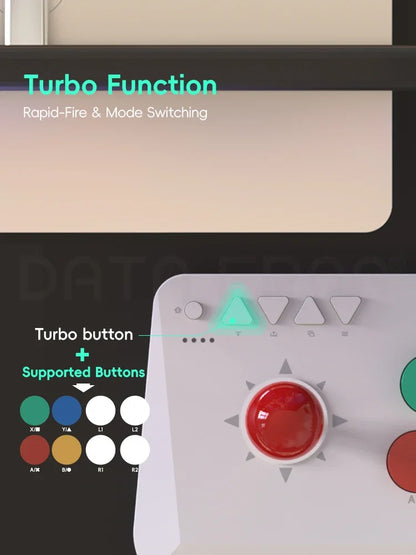 DATA FROG Y5A Wireless Arcade Fight Stick for Switch 2/Windows with Bluetooth & 2.4G Receiver, Joystick Game Controller