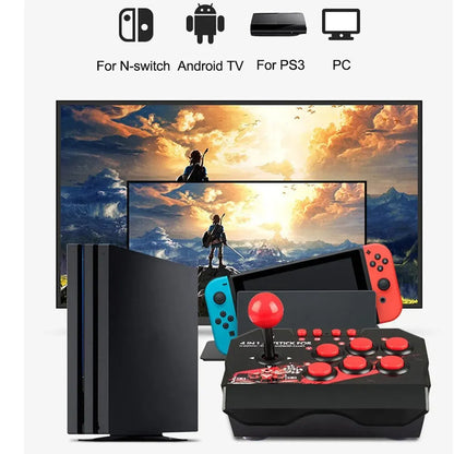 For Switch 4-in 1Game Joystick With 3M USB Cable TURBO Games Console Rocker Arcade Station For Nintendo Switch Android TV PS3 PC