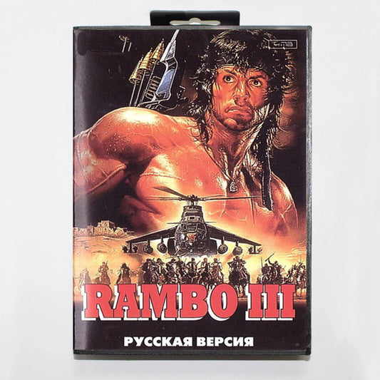 Rambo III 16Bit MD Game Cartridge with RU Box for Sega Megadrive Genesis Systems