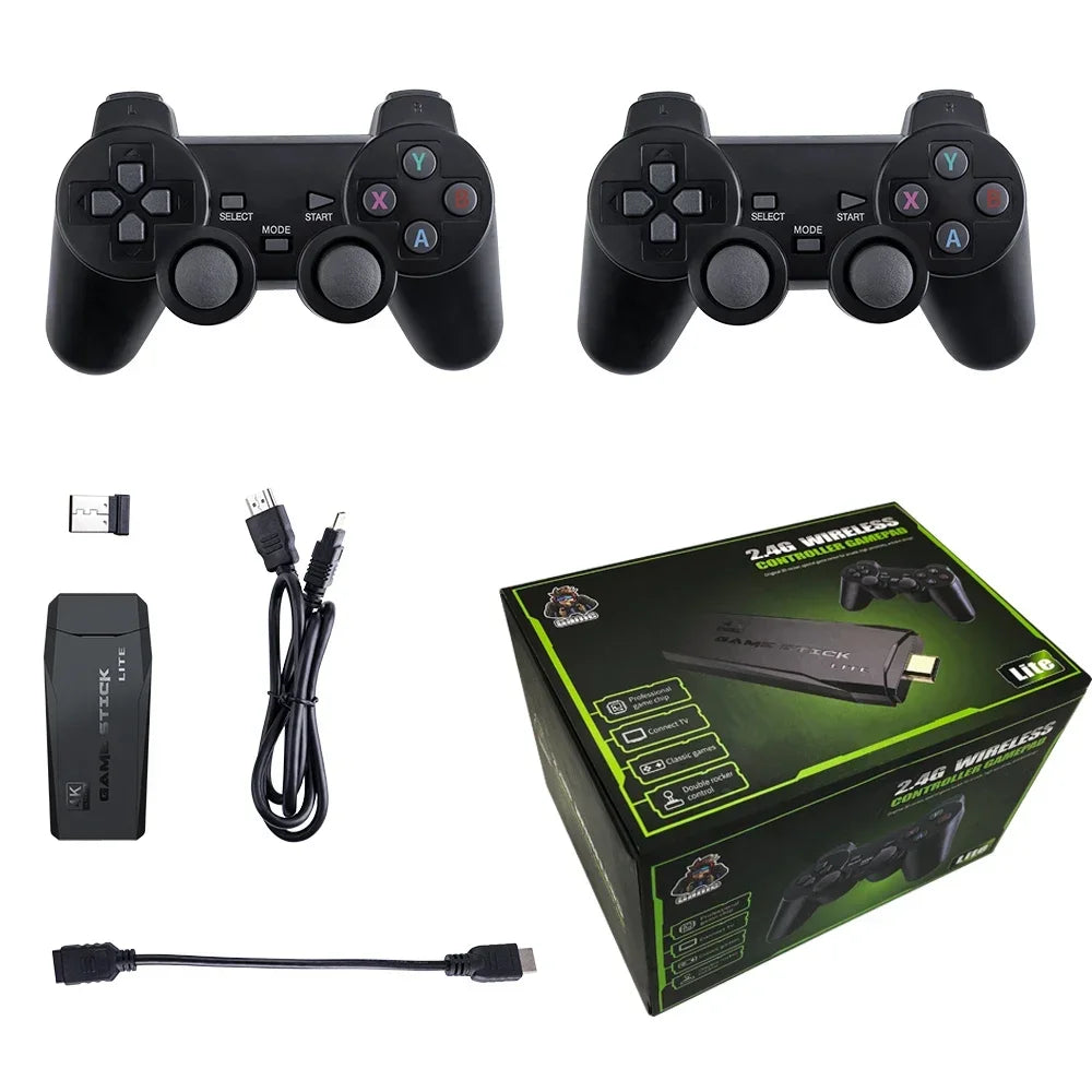 Portable Retro Gaming System 64GB Preloaded 20000+ Games 2.4G Wireless Controller HDMI TV Output for Car Travel Kids Gifts