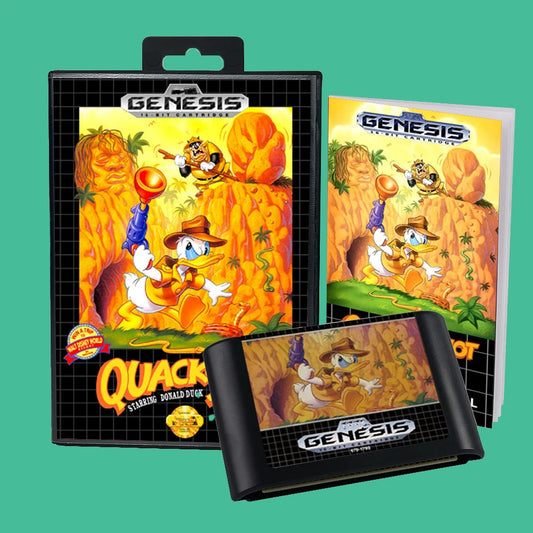 Quackshot USA Game for SEGA Mega Drive Genesis 16 bit Consoles Game Cartridge Box Manual