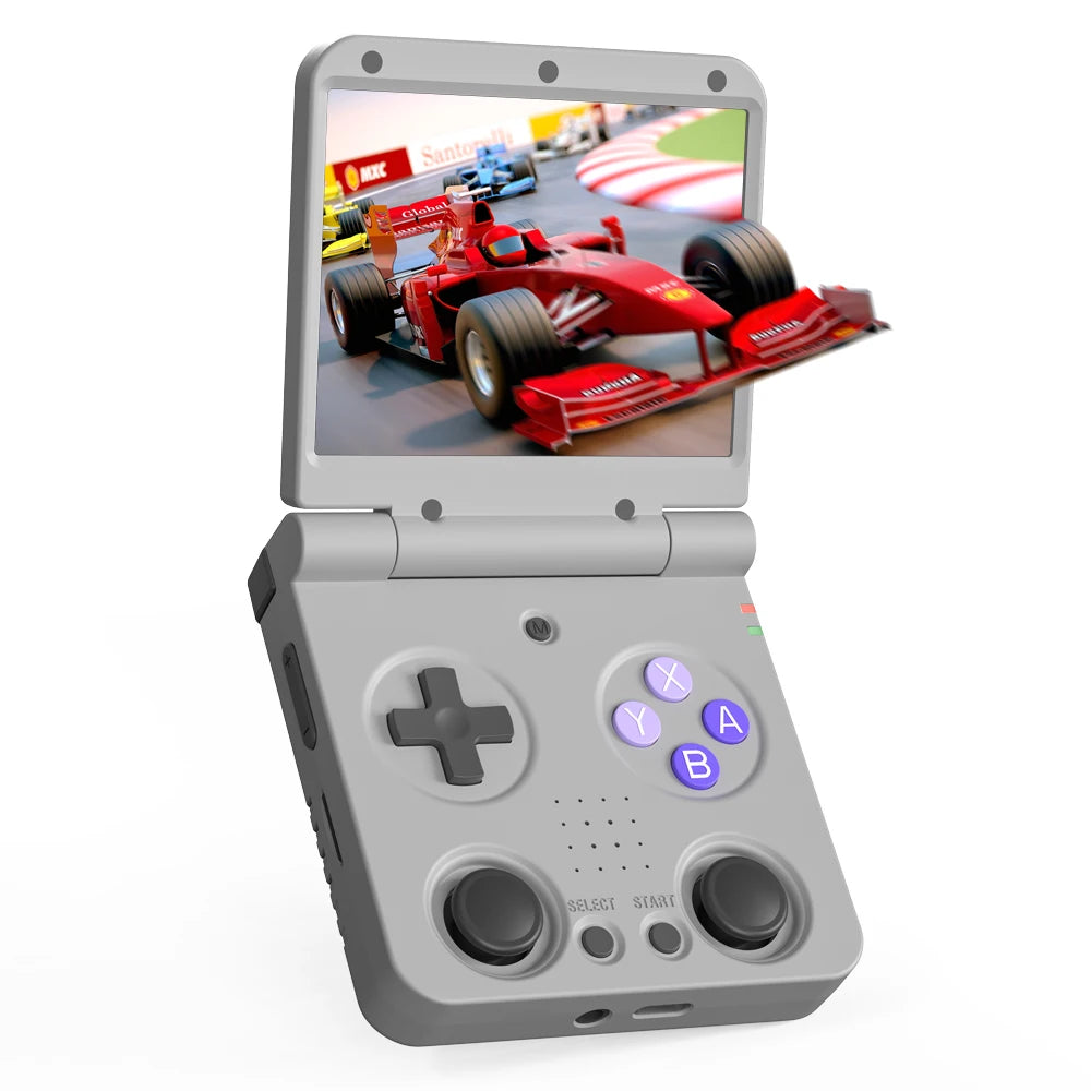 MIYOO Flip V2 Handheld Game Console 3.5Inch Childhood Classic Portable Retro Video Games Consoles Dual Analog Sticks Storage Bag