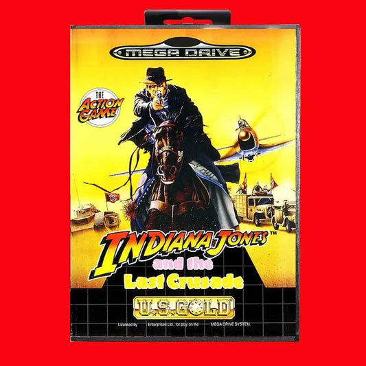 Indiana Jones and the Last Crusade 16Bit MD Game Cartridge with EUR Box for Sega Megadrive Genesis Systems