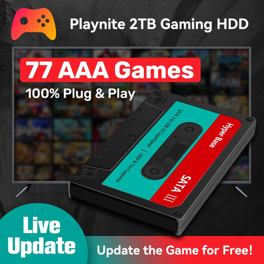 JMachen Playnite System 2TB External Game Hard Drive with 77 AAA Games for PS4/PS3/PS2/XBOX/WiiU/Wii/MAME/PS1/PSP/SS Plug&Play