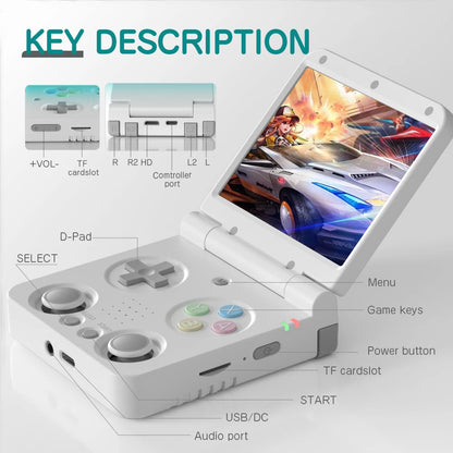 MIYOO Flip V2 Handheld Game Players 3.5''IPS Screen Linux System Classic Portable Video Game Consoles Storage Bag Gamer Gift