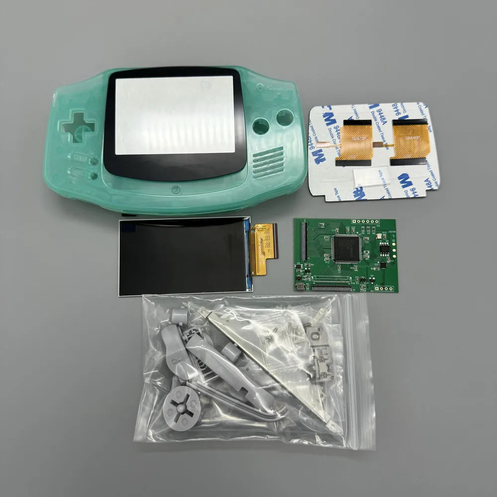 GBA IPS LCD no cut shell required easy to install 2.9 "IPS high brightness LCD and shell kit for Gameboy advance GBA