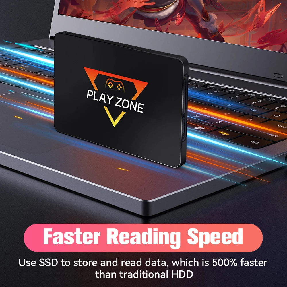 PlayZone 1TB External Emulator Game SSD Built-in 16000 Retro&AAA Games Portable Game Hard Drive For Xbox/Switch/PS4/PS3/NGC/WII