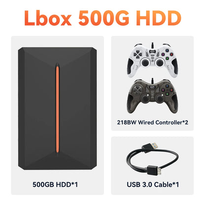 Launchbox 500G Gaming Hard Drive Emulator Game Consoles For PS4/Switch/Game Cube/PS3/PS2/WII/WIIU Built-in 3700+ 3D&AAA PC Games