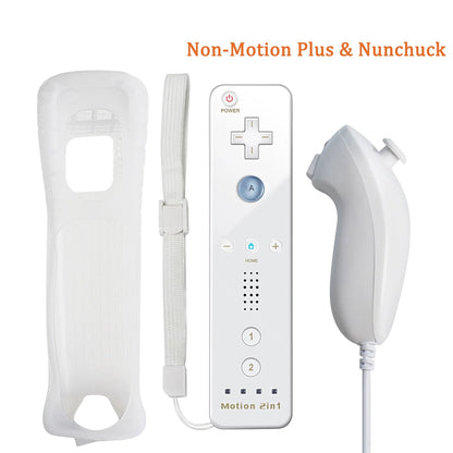 For Nintendo Wii/Wii U Joystick 2 in 1 Controller Set Wireless Remote Gamepad Motion Plus with Silicone Case Video Game