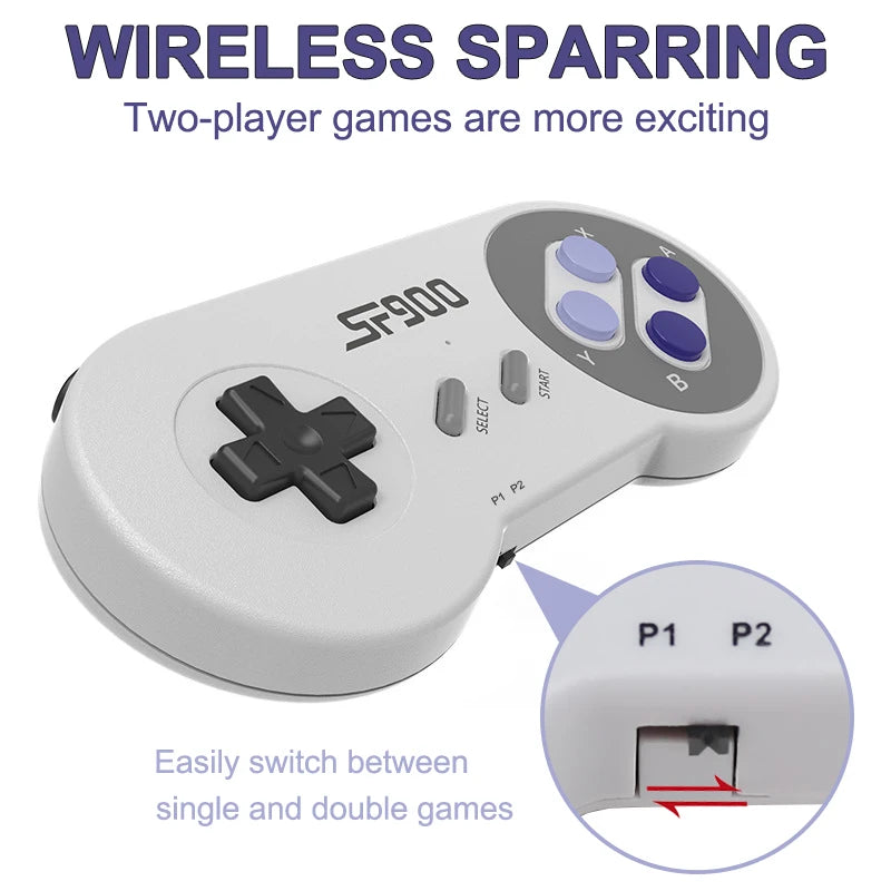 SF900 Retro Consola 16 Bit Game Stick 4700 Games HD Video Game Consoles for NES/SNES Wireless Controller