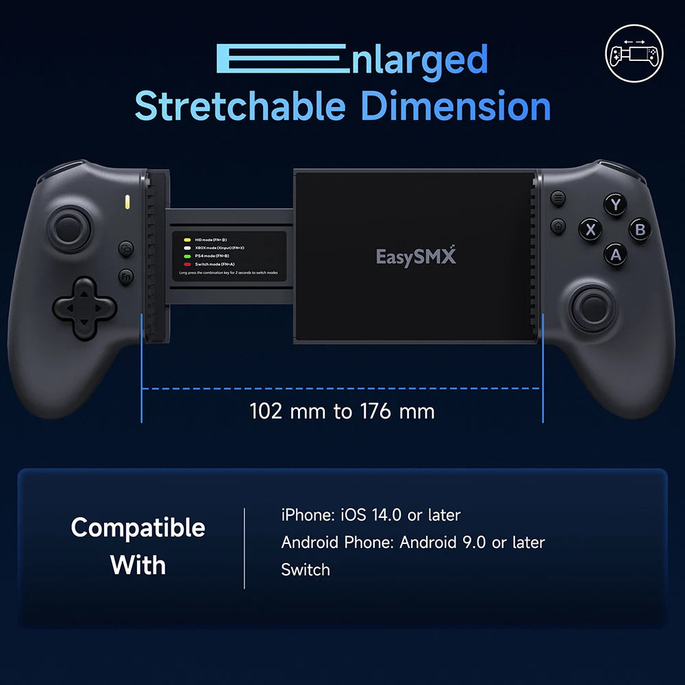 EasySMX M15 Ultimate Bluetooth Mobile Phone Controller for Android/iPhone/Cloud Gaming/Xbox Game Pass/PS Remote Play/Switch