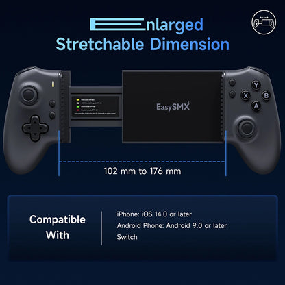 EasySMX M15 Ultimate Bluetooth Mobile Phone Controller for Android/iPhone/Cloud Gaming/Xbox Game Pass/PS Remote Play/Switch
