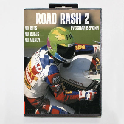 Road Rash 2 16Bit MD Game Cartridge with RU Box for Sega Megadrive Genesis Systems