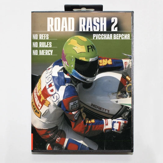 Road Rash 2 16Bit MD Game Cartridge with RU Box for Sega Megadrive Genesis Systems