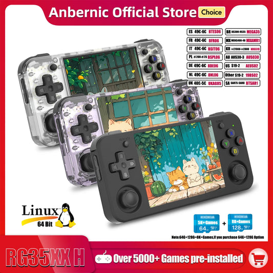 ANBERNIC RG35XX H Hand-held Consoles For Playing Video Games 3.5-inch IPS 640*480 Screen Retro Game Player 3300 mAh 5000+ Games
