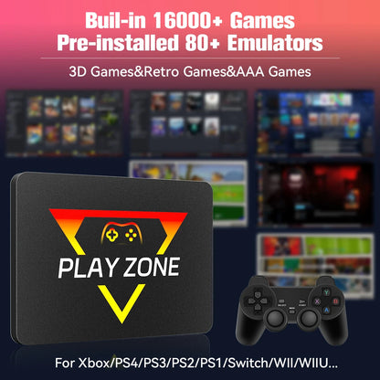 PlayZone 1TB External Emulator Game SSD Built-in 16000 Retro&AAA Games Portable Game Hard Drive For Xbox/Switch/PS4/PS3/NGC/WII