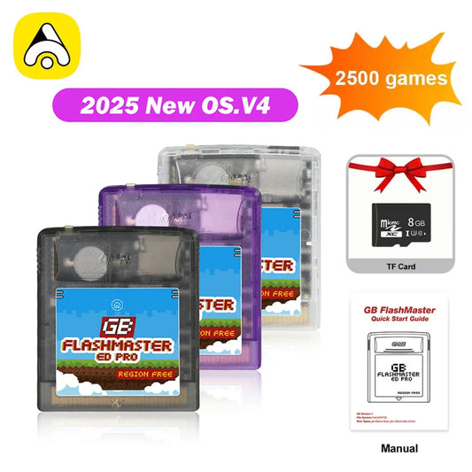 2500 in 1 OS V4 GB Pro Flashmaster Cartridge Game Card For Gameboy/Gameboy Color/GBA SP Game Consoles With 8GB TF Card