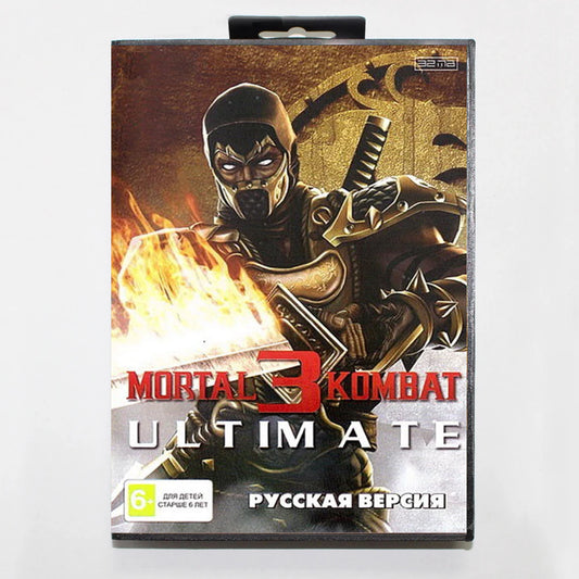 Ultimate Mortal Kombat 3 16Bit MD Game Cartridge with RU Box for Sega Megadrive Genesis Systems