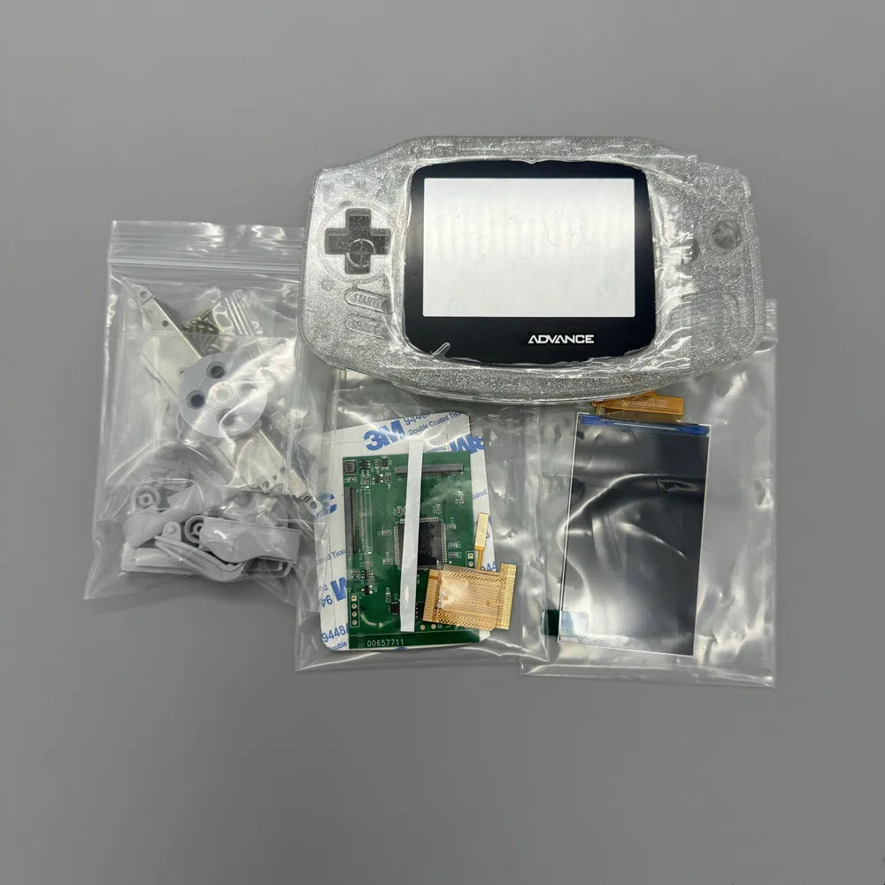 GBA IPS LCD no cut shell required easy to install 2.9 "IPS high brightness LCD and shell kit for Gameboy advance GBA