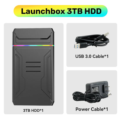Launchbox 3T Portable Video Game Consoles With 10000+ Retro Games Emulator Console For N64/Xbox/PS3/PS2/GameCube/PS4/DS/PS1/PSP