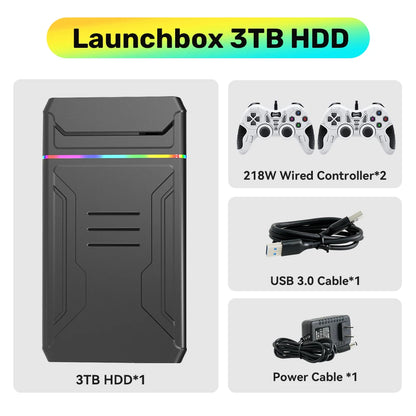 Launchbox 3T Portable Video Game Consoles With 10000+ Retro Games Emulator Console For N64/Xbox/PS3/PS2/GameCube/PS4/DS/PS1/PSP