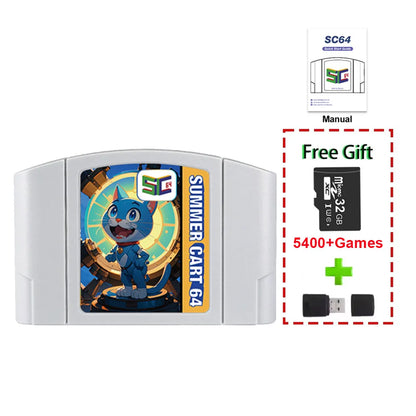 5400 In 1 SummerCart 64 Game Card For N64 Retro Game Cartridge ED 64 For Nintendo 64 With 32GB TF Card No Region Restriction